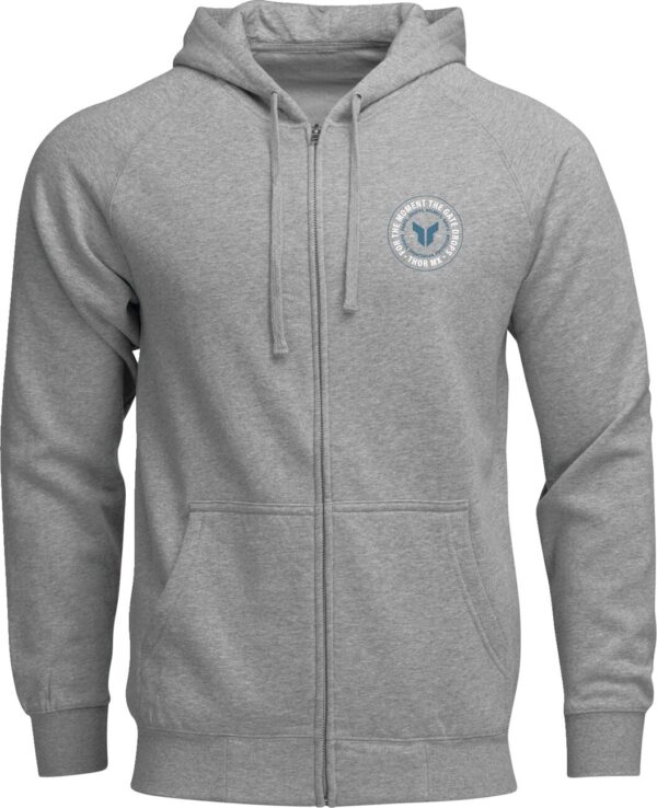 HOODIE ZIP UP BADGE HTR GRAY S