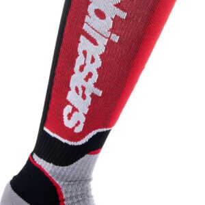 SOCK MX PLUS BLK/RED/GY L