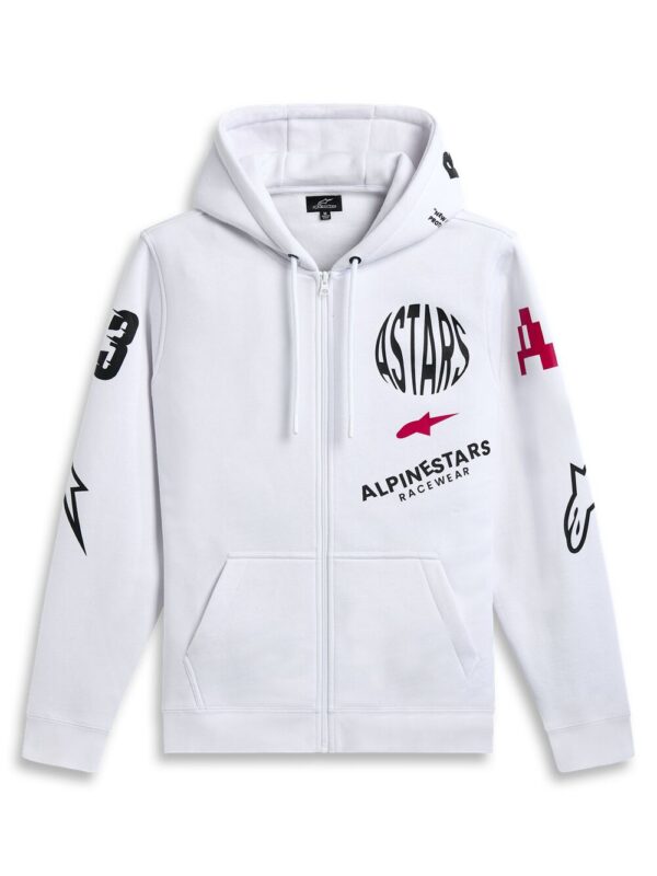 HOODIE ZIP VARIEGATE WHITE M