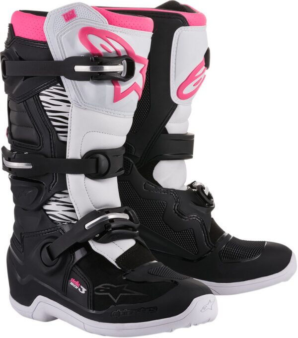 BOOT 4W TECH3 BK/WT/PK 9