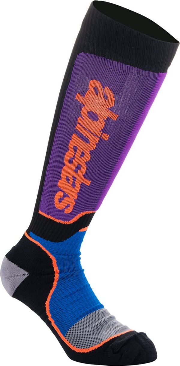 SOCK MX PLUS BLK/PUR/BL M