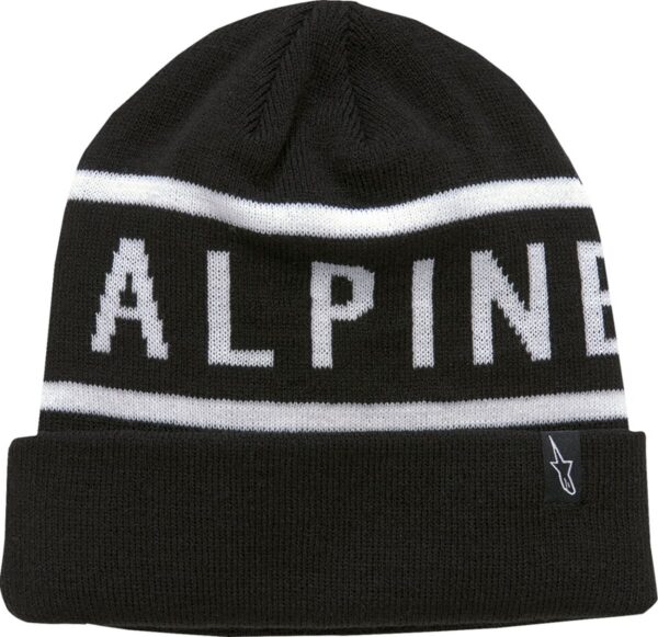 BEANIE CUFF WORDY BLK/WHT O/S