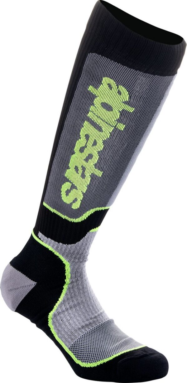 SOCK YTH MX+ BLK/GY/YLW