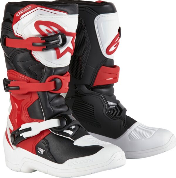 BOOT TECH3S YTH WT/BK/R 7