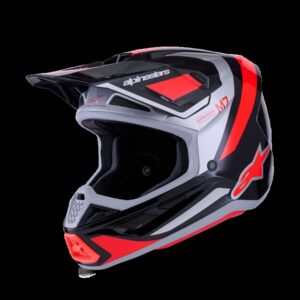 HELMET SM7 RISE BLK/RD/SILV XS
