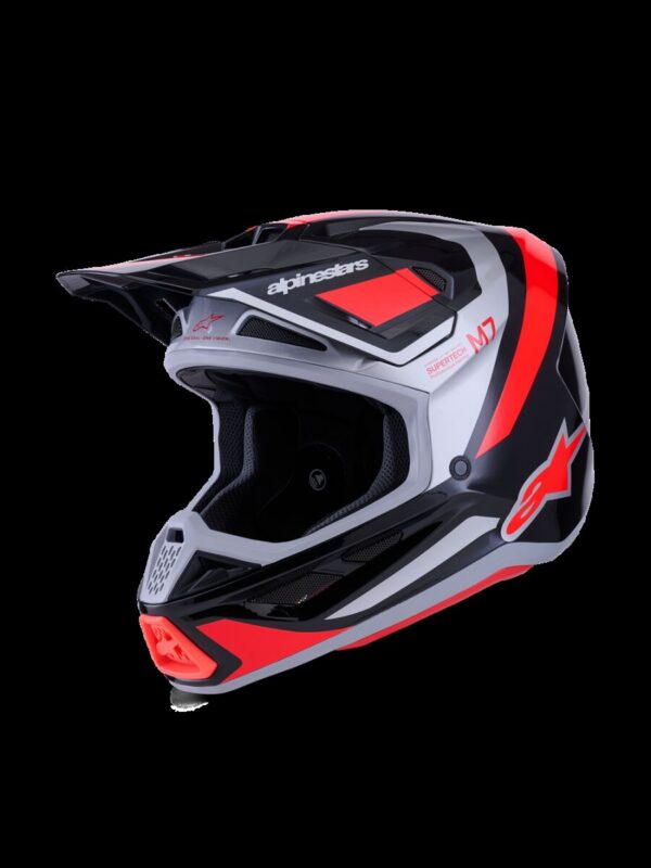 HELMET SM7 RISE BLK/RD/SILV XS