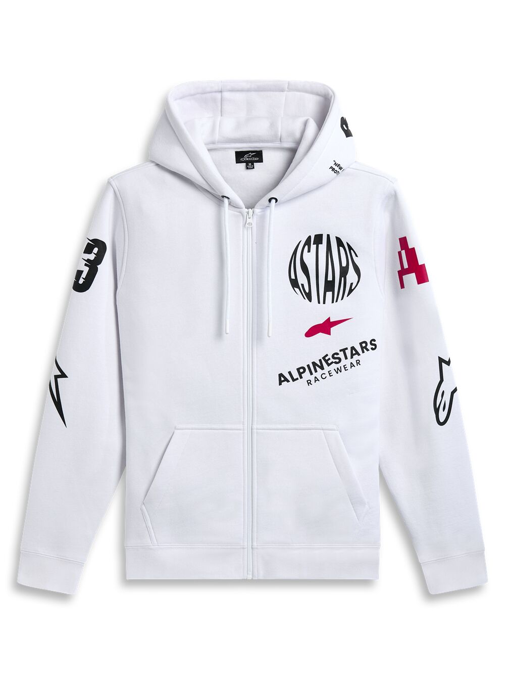 Hoodie zip variegate white m