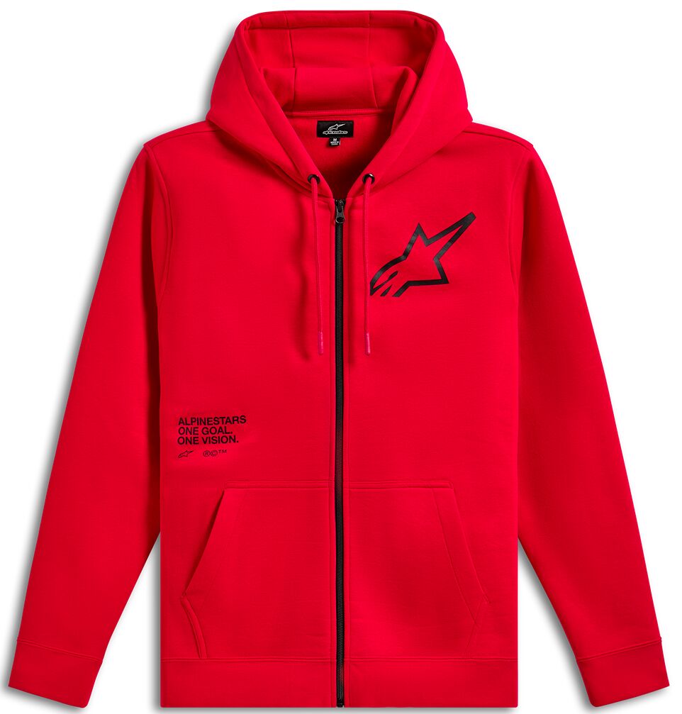 Hoodie zip transverse red 2xl