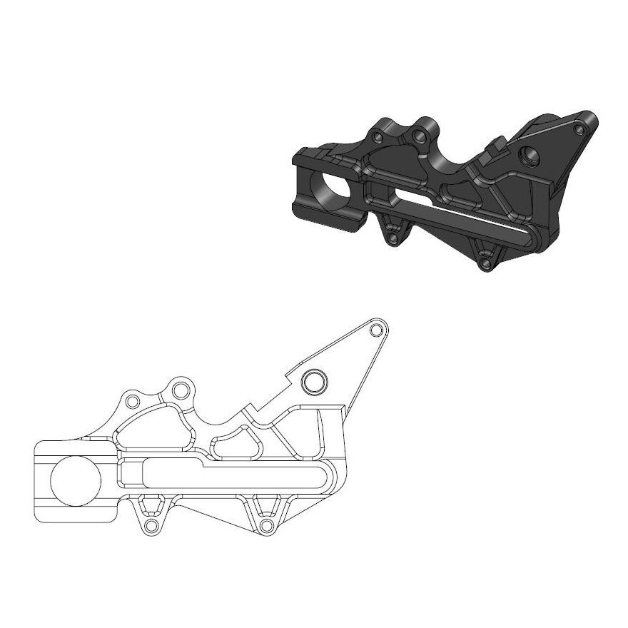 Pidur caliper adaptor black