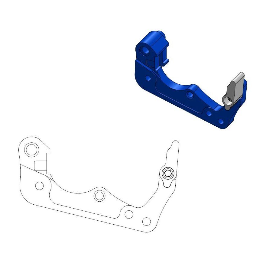Pidur caliper adaptor blue