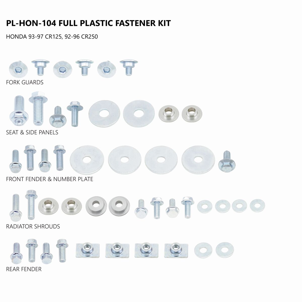 Plastikud poldid cr125 93-97