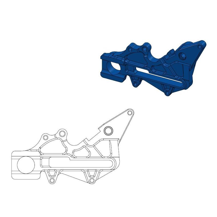 Pidur caliper adaptor blue